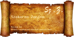 Szekeres Zenina névjegykártya